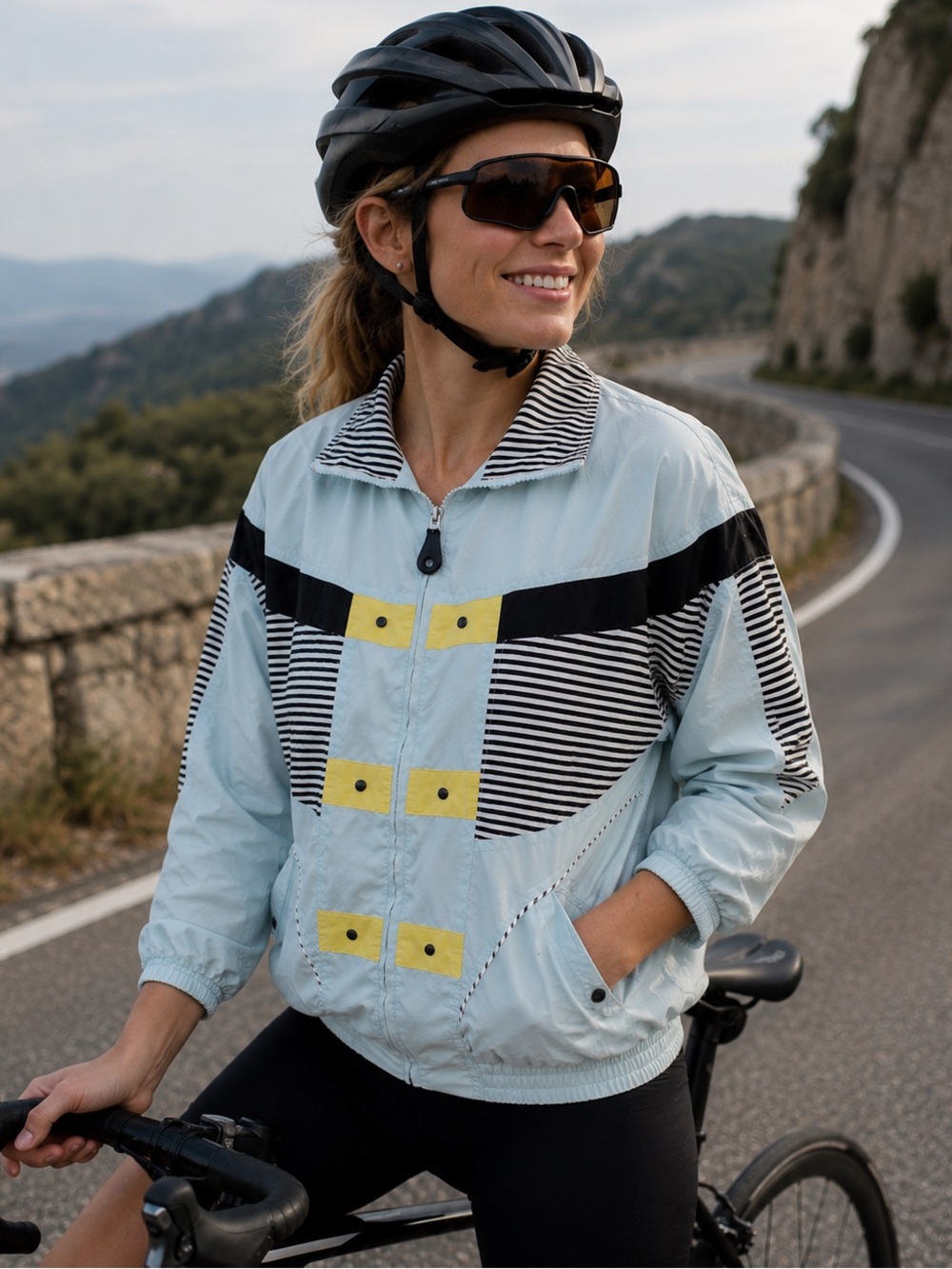 Jamie Sadock Blue Lightweight Full Zip Cycling Jacket